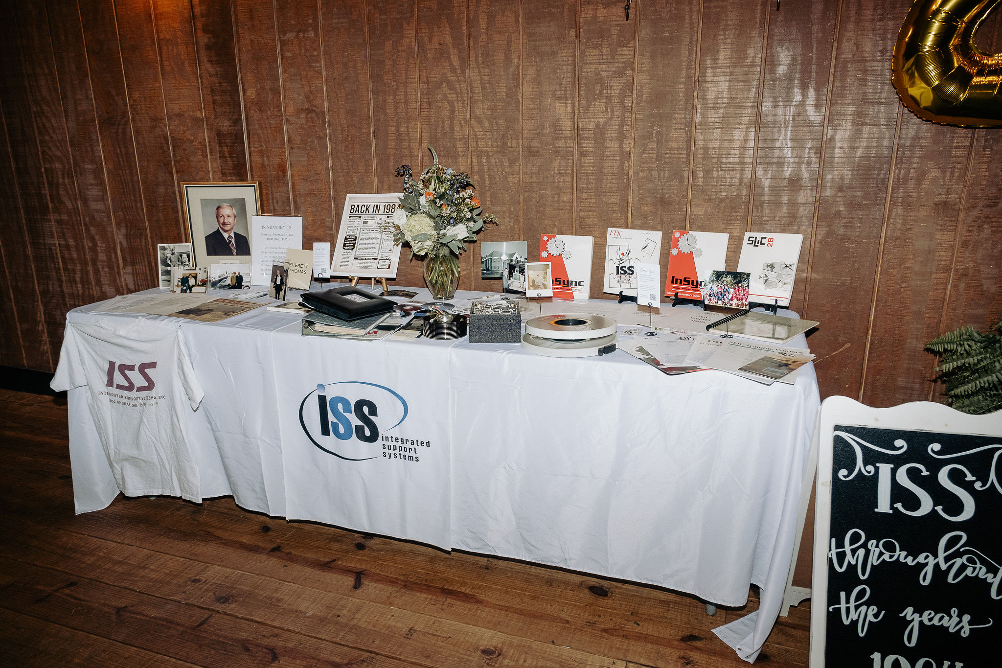 table of memoribilia from the years past at ISS