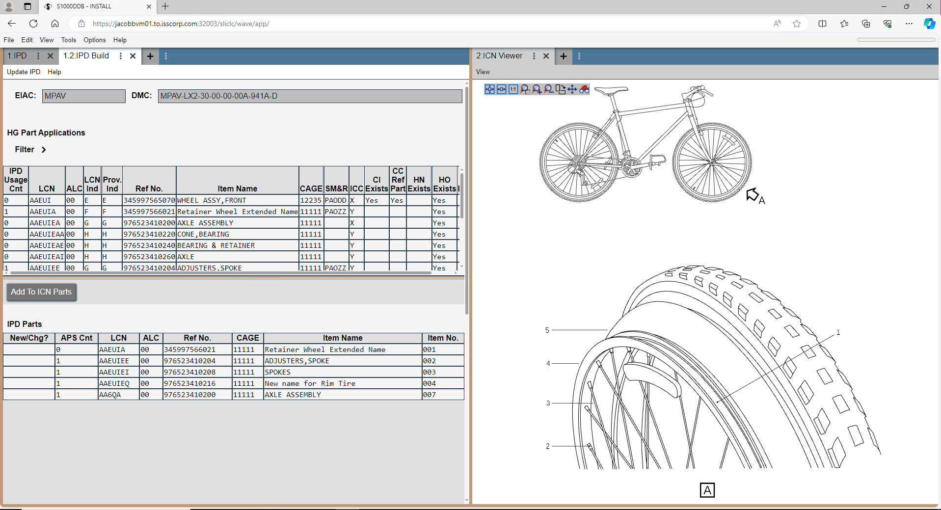 the S1000D IPD Build and ICN Viewer in the HTML5 version of the SLICwave Life Cycle software
